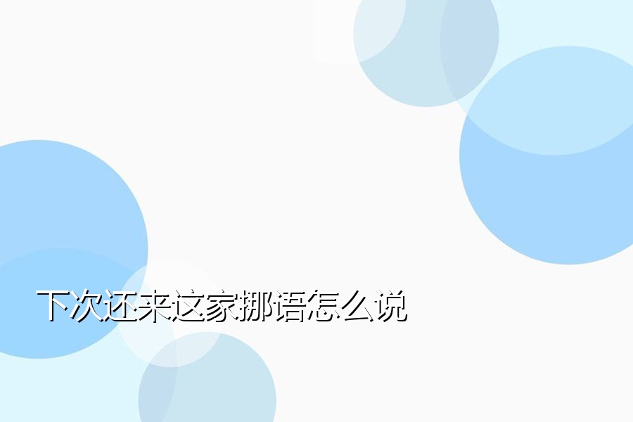 下次还来这家挪语怎么说